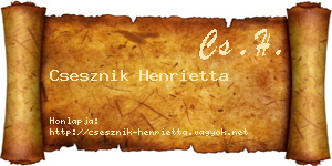 Csesznik Henrietta névjegykártya